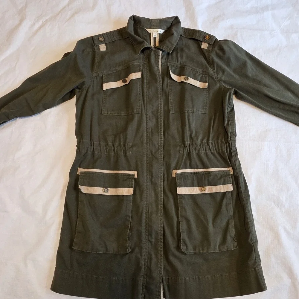 Cabi‎ Field Jacket Women S Green Utility Military Safari Gorpcore Style heritage